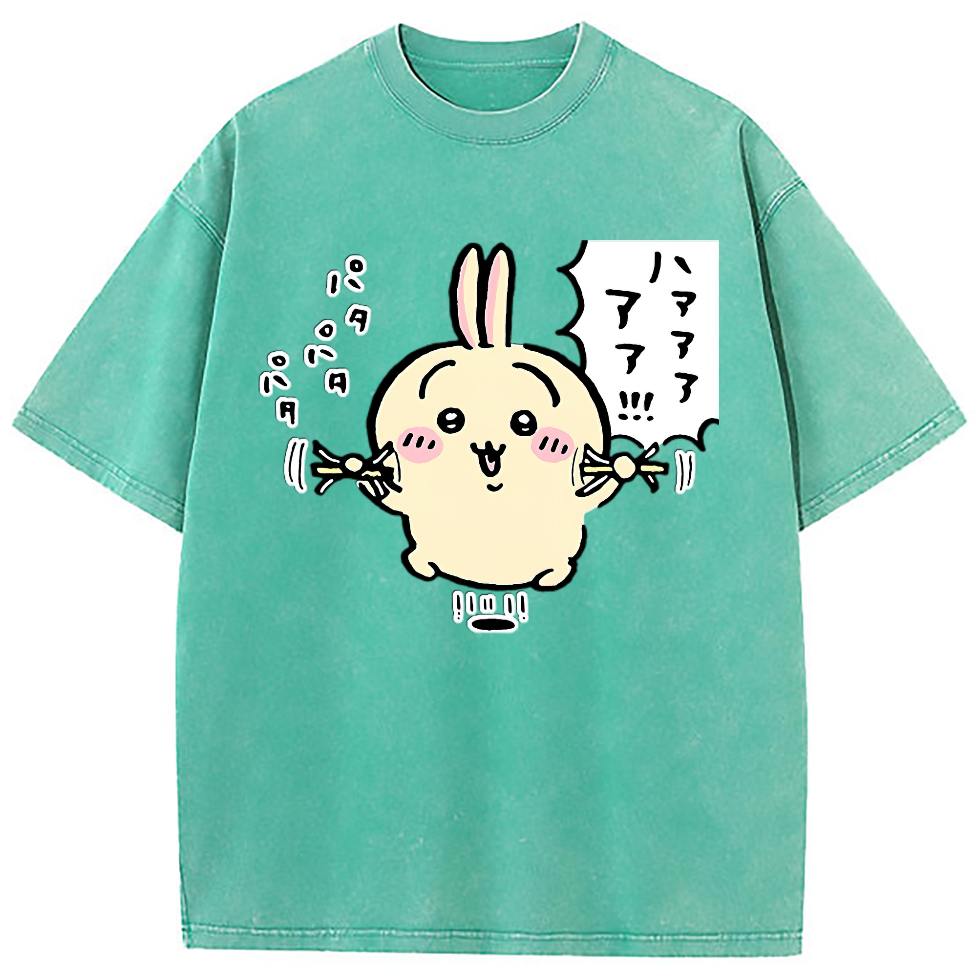 （画像用） ちいかわ うさぎ Chii-kawa usagi 綿100% ヴィンテージ風 半袖Tシャツ（フロントプリント）